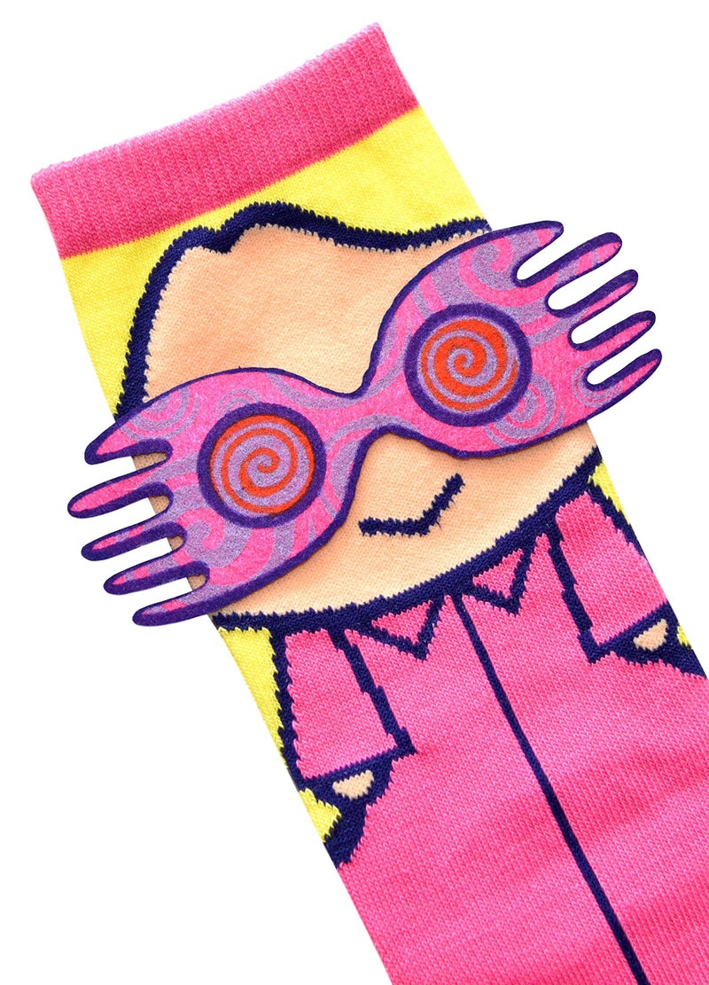 Harry Potter Luna Lovegood Juniors/Ladies Crew Socks with Spectrespecs Glasses Applique - Image 3